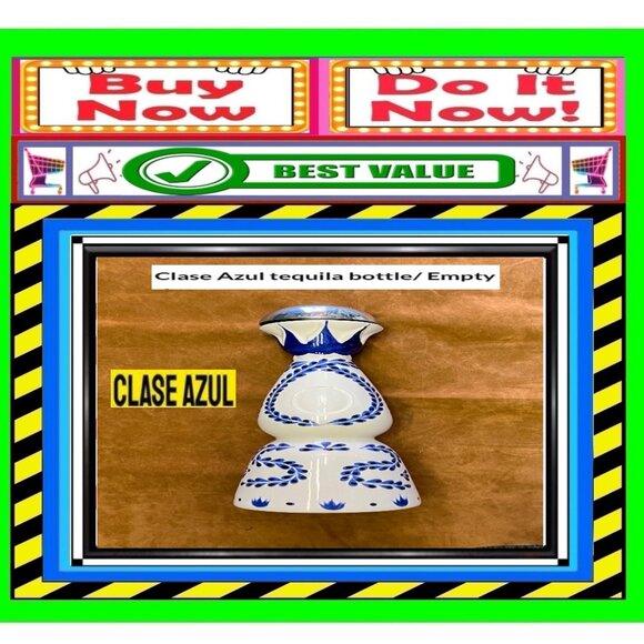 🛑 CLASE AZUL Tequila ➕🆒 EMPTY BOTTLE Painted Reuseable DISPLAY 💸BUY NOW‼️🟢 - Picture 10 of 16